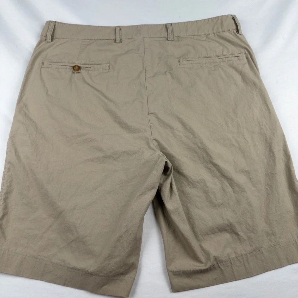 Fairway & Greene Mens Golf Chino Shorts Khaki Tan Stretch Cotton Size 34 W34